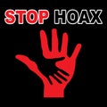 Stop hoax in black background