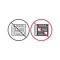 Stop hoax, fake news. Vector icon template