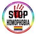 Stop homophobia sign or stamp Royalty Free Stock Photo