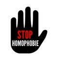 Stop homophobia symbol in french language