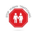 Stop human trafficking sign illustration