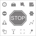 Stop icon. Detailed set of minimalistic icons. Premium quality graphic design sign. One of the collection icons for websites, web