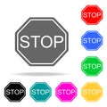 Stop Icon. Elements in multi colored icons for mobile concept and web apps. Icons for website design and development, app developm