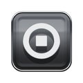 Stop icon glossy grey. Royalty Free Stock Photo