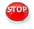 Stop icon on glossy red round button Royalty Free Stock Photo