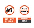 Stop icon social negative word. No hate speech sign isolated vector illustration