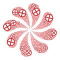 Stop Icon Swirl Flower Shape