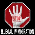 Stop illegal immigration conceptual illustration. Global social problem