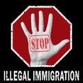 Stop illegal immigration conceptual illustration Royalty Free Stock Photo