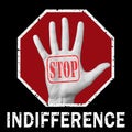 Stop indifference conceptual illustration. Global social problem