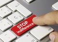 Stop indifference - Inscription on Red Keyboard Key