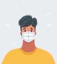 Stop the infection Photo of man wear protective mask against infectious diseases and flu