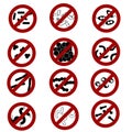 Stop the infection, a set of vector icons of different micro-organisms and bacteria, virus, are wiped out, hygiene Royalty Free Stock Photo