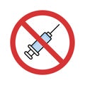 Stop Injection Isolated Vector icon which can easily modify or edit Royalty Free Stock Photo
