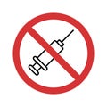 Stop Injection Isolated Vector icon which can easily modify or edit Royalty Free Stock Photo