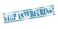 Stop interfering blue stamp Royalty Free Stock Photo