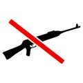 Stop Kalashnikov Gun Flat Icon Raster