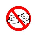 Stop kid. Ban Baby. childfree symbol. Red prohibitory road sign