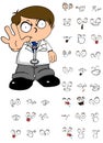 Stop kid doctor cartoon expresion set