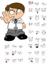 Stop kid doctor cartoon expresion set Royalty Free Stock Photo