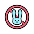 stop kill rabbits color icon vector illustration