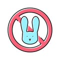 stop kill rabbits color icon vector illustration