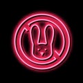 stop kill rabbits neon glow icon illustration