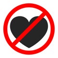 Stop love sign isolated. Forbidden of love sign