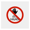 Stop malaria. Gray background. Vector illustration.