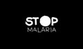 Stop Malaria. Outline vector text isolated on black background. Vector calligraphy. Usable as template. Poster for international