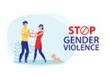 Stop man gender violence in family or or domestic violence concept