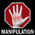 Stop manipulation conceptual illustration. Global social problem