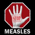 Stop measles conceptual illustration. Global social problem