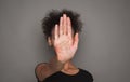 Stop Measles Virus. African Woman With Red Spots On Palm Royalty Free Stock Photo