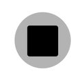 Stop media player icon illustration. Black and gray icon. Vector illustration Royalty Free Stock Photo