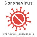 STOP MERS Corona Virus warning icon shape. biological hazard risk logo symbol. vector illustration image. Isolated on white backgr Royalty Free Stock Photo