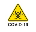 STOP MERS Corona Virus warning icon shape. biological hazard risk logo symbol. vector illustration image. Isolated on white backgr Royalty Free Stock Photo