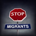 Stop migrants Royalty Free Stock Photo