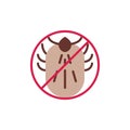 Stop mite insect flat icon