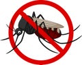 Stop mosquito cartoon character Royalty Free Stock Photo