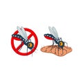 Stop mosquito cartoon vector design Royalty Free Stock Photo