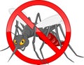 Stop mosquito cartoon Royalty Free Stock Photo