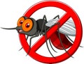 Stop mosquito cartoon Royalty Free Stock Photo