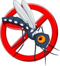 Stop mosquito cartoon Royalty Free Stock Photo