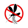 Stop mosquito. Forbidden swarm mosquitoes