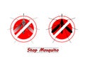 Stop mosquito logo vector on white background. Royalty Free Stock Photo