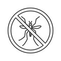 Stop mosquitos sign linear icon