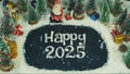 Stop motion animation of Happy 2025