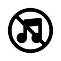 Stop Music noise Isolated Vector icon which can easily modify or edit