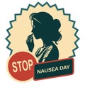Stop Nausea Day sticker Royalty Free Stock Photo